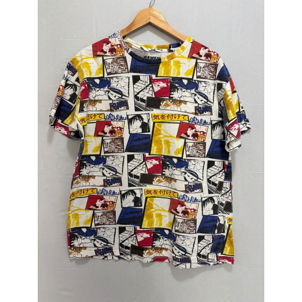Anime Pop Cartoon Comic Strip T-Shirt Mens Multicolor Graphic XL Seven Souls